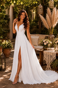 Bohemian Wedding Dress 2026 | V-Neck Open Back Beach & Garden Bridal Gown Custom Made