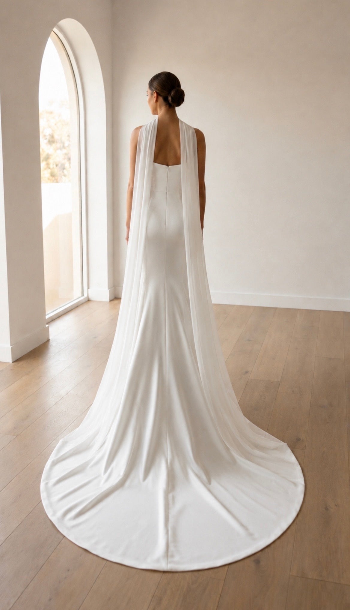 Custom Made Satin Mermaid Wedding Dress | Sleeveless Beach Wedding Gown